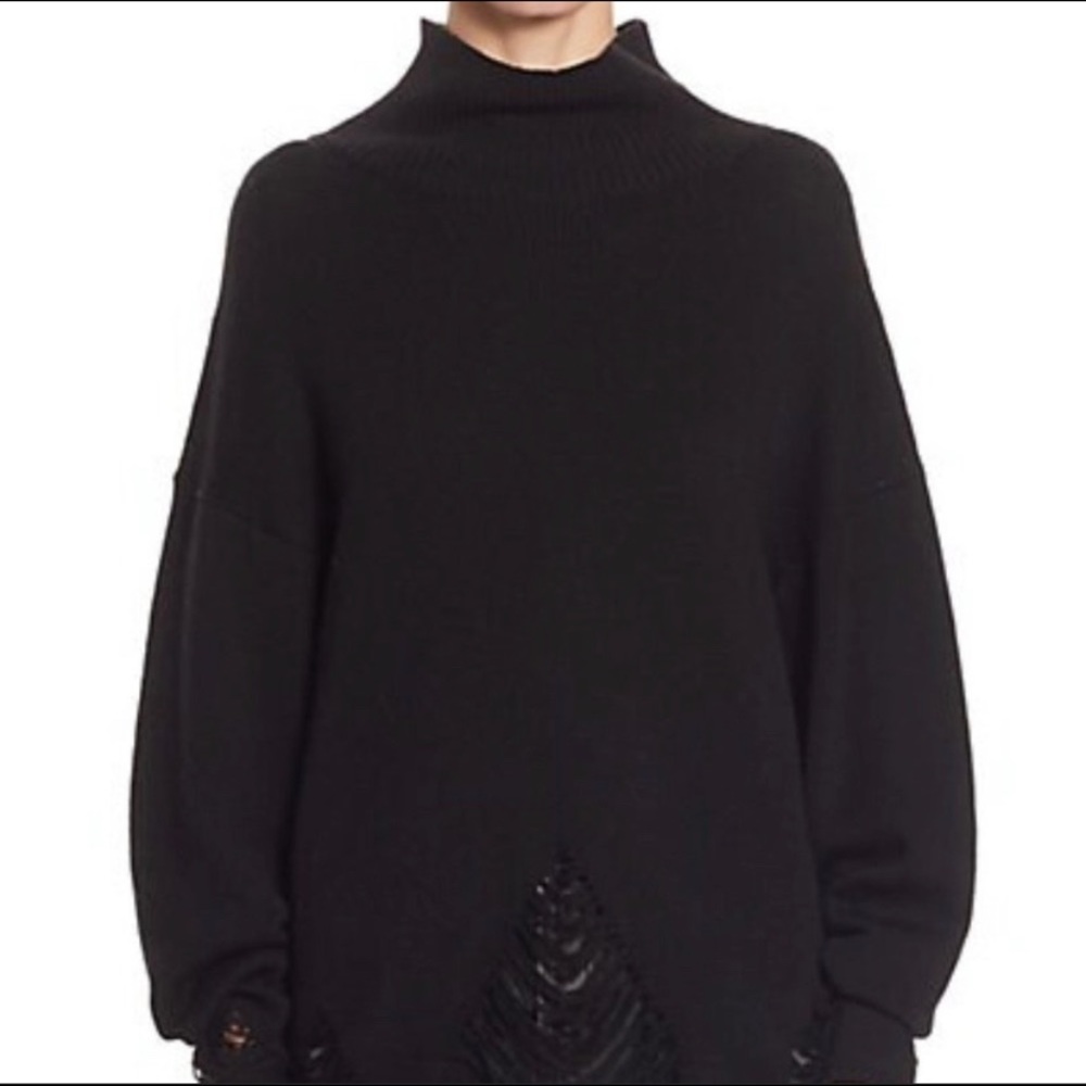 IRO Jeans Distressed Black Knit Sweater
